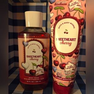 Bath & Body Works Sweetheart Cherry Body Wash and Cream Set